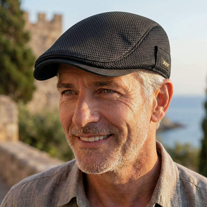 Mesh-kasket | Afslappet flat cap til mænd