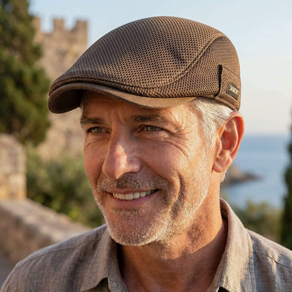 Mesh-kasket | Afslappet flat cap til mænd