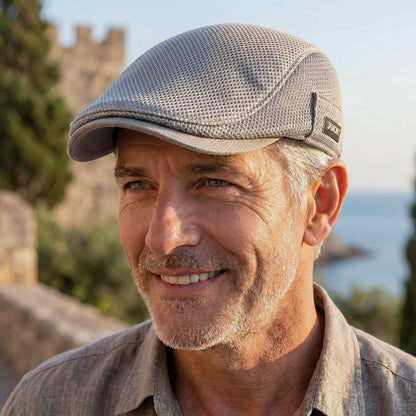 Mesh-kasket | Afslappet flat cap til mænd
