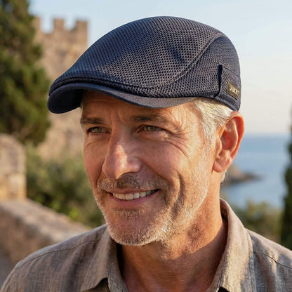 Mesh-kasket | Afslappet flat cap til mænd
