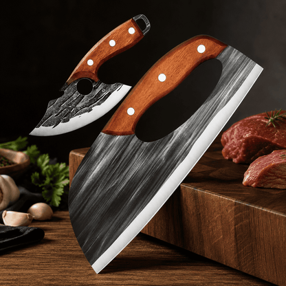 🔪 Premium kødknivsæt (2 dele) – Ekstremt skarpe, perfekt til BBQ, grilning og madlavning.