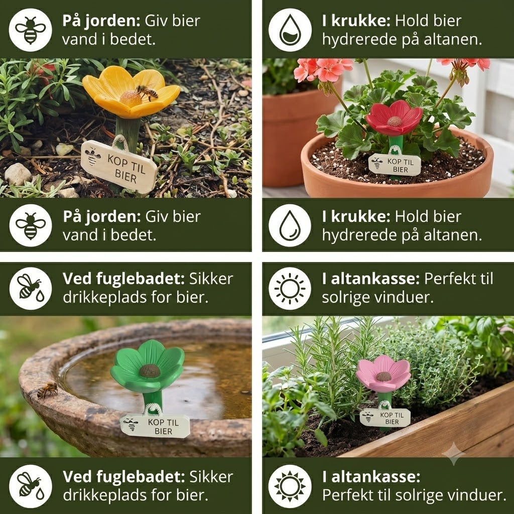 Blomsterformet bivander – Farverig Vanddispenser til Haven