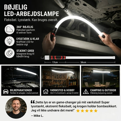 🔥📢Begrænset tid: 50% rabat! Fleksibel LED-arbejdslampe – Bøjelig og kraftfuld belysning til værksted og DIY