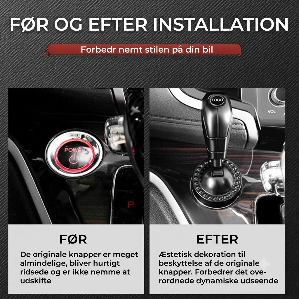🚗Start/stop-vippegreb til bil – Dekorativt cover til startknap🕹️