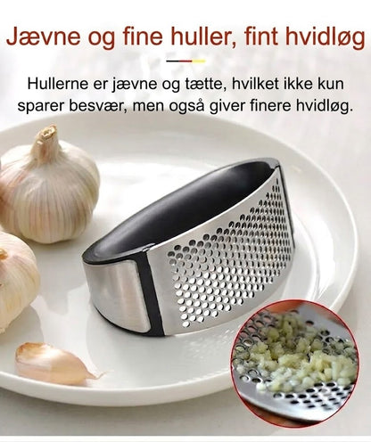 Hvidløgspresser: Bærbar hvidløgspresser i rustfrit stål
