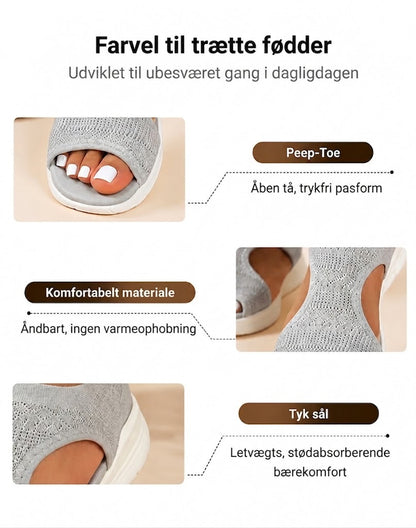 Komfortable og åndbare flade sandaler