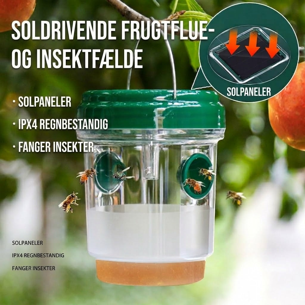 Solcelledrevet hængende hvepsefælde og fluefanger