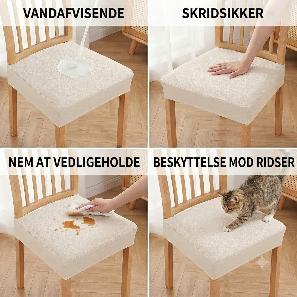 Vandtæt jacquard stolesædeovertræk – skridsikkert og nemt at rengøre
