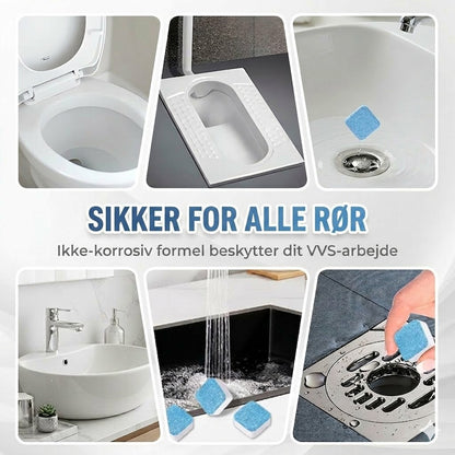 🚽 Tabletter til hurtig afløbsrens – velegnet til køkkener, badeværelser og afløb.