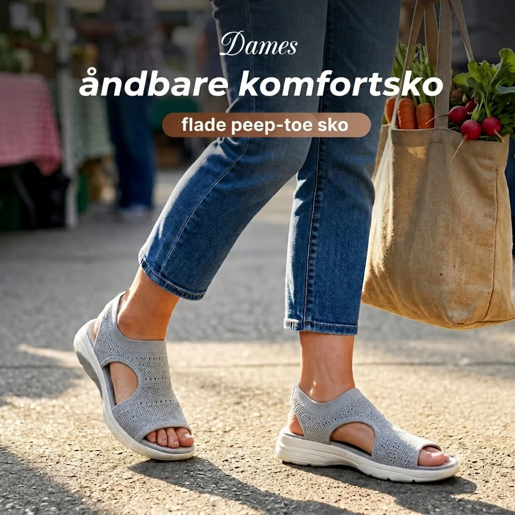 Komfortable og åndbare flade sandaler