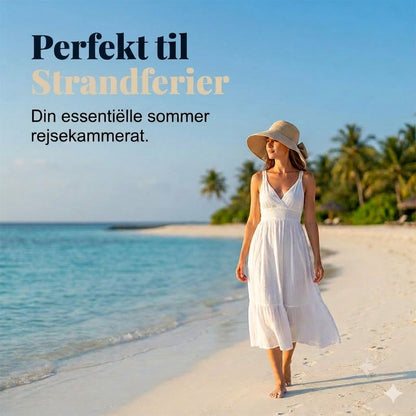 🎀 Bredskygget solhat med sløjfe til damer – foldbar