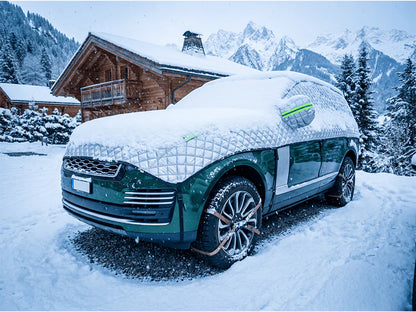 Tykt halvt bilcover til sol- og snebeskyttelse – frost- og uv-beskyttende bilgarage