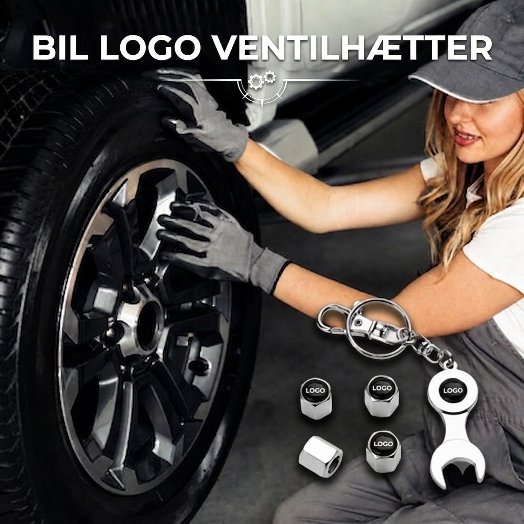 Eksklusive ventilhætter med billogo