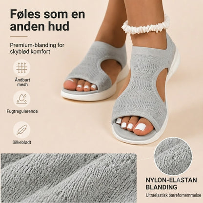 Komfortable og åndbare flade sandaler