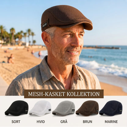 Mesh-kasket | Afslappet flat cap til mænd