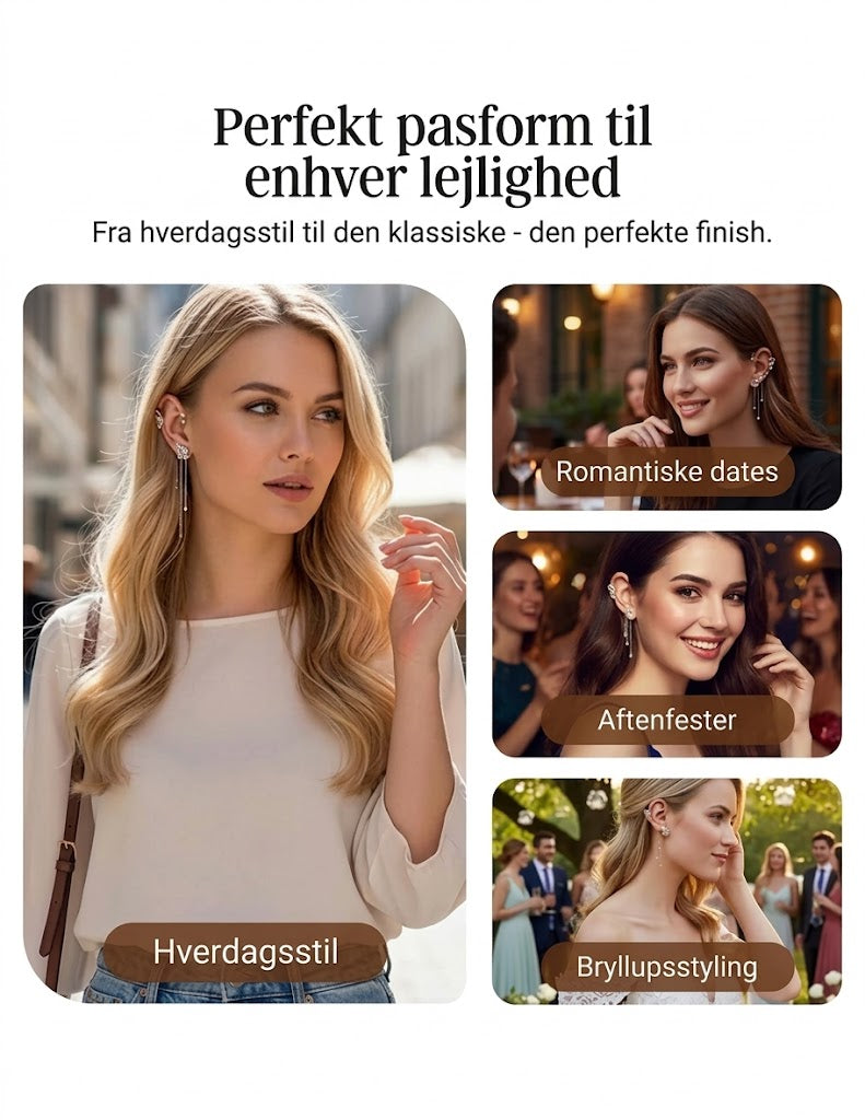 Enkle clip-on-øreringe med sommerfugle, blomstermotiver og kvaster – Elegante, behagelige og kræver ingen huller i ørerne