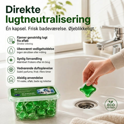 Rense- og lugtfjernertabletter til afløbsrør
