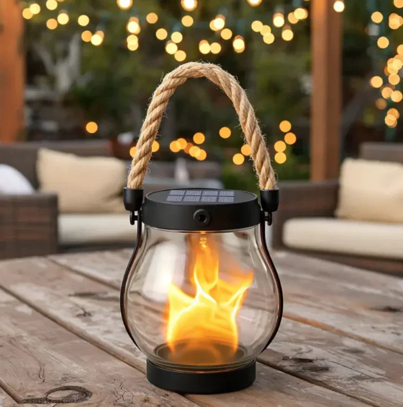 Solcelledrevet flammelampe