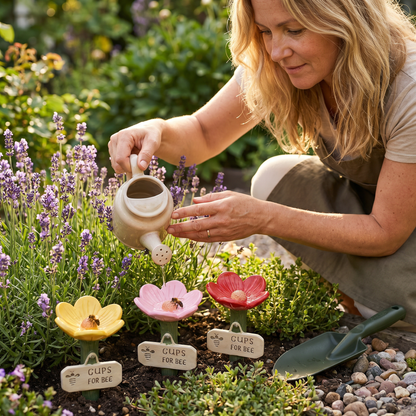 Blomsterformet bivander – Farverig Vanddispenser til Haven