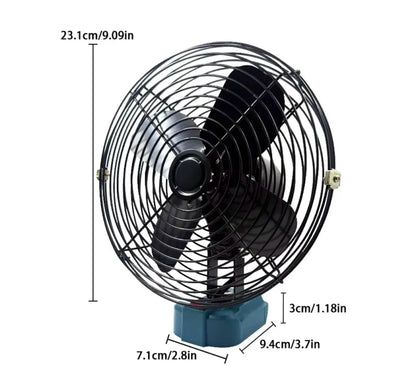 Bærbar batteridrevet ventilator