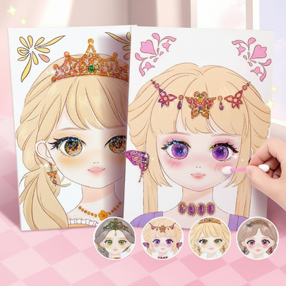 💖 Eksklusivt diamantmaleri og makeup-sæt med prinsessetema💎🎨