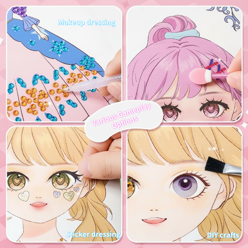 💖 Eksklusivt diamantmaleri og makeup-sæt med prinsessetema💎🎨