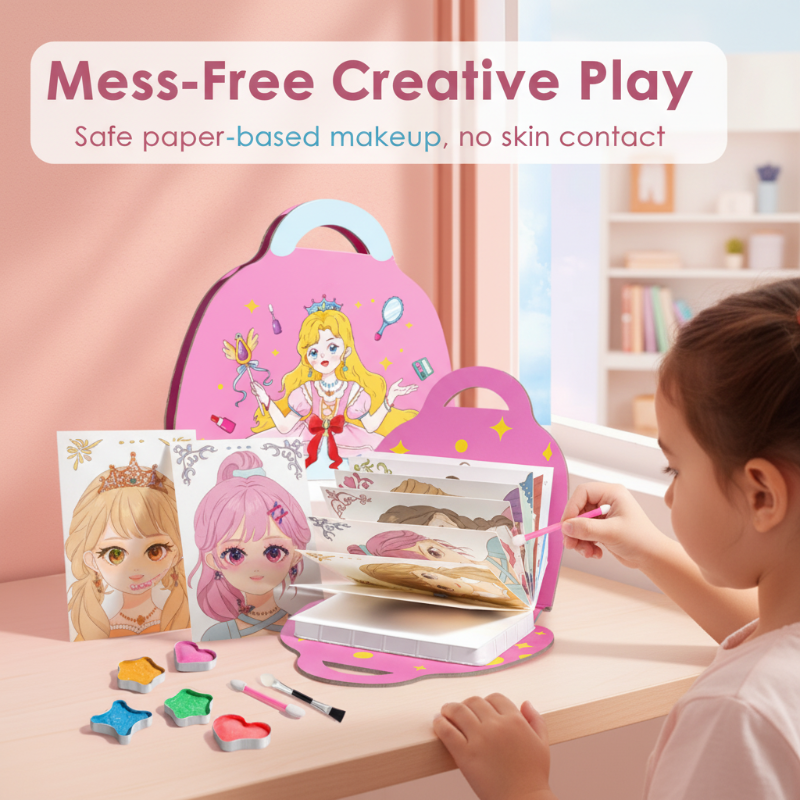 💖 Eksklusivt diamantmaleri og makeup-sæt med prinsessetema💎🎨