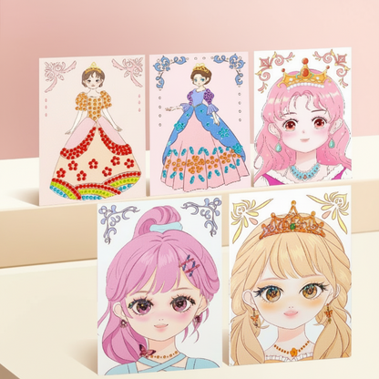 💖 Eksklusivt diamantmaleri og makeup-sæt med prinsessetema💎🎨