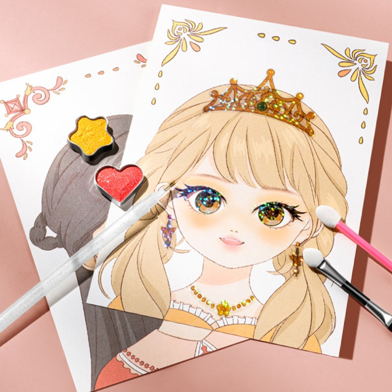 💖 Eksklusivt diamantmaleri og makeup-sæt med prinsessetema💎🎨