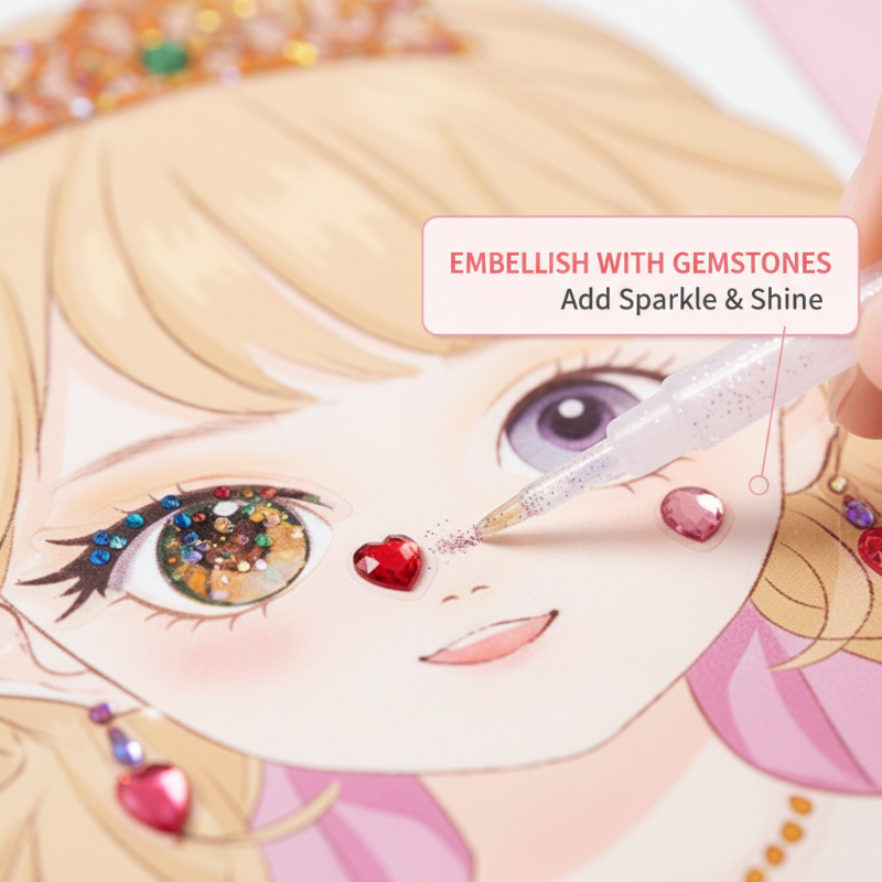 💖 Eksklusivt diamantmaleri og makeup-sæt med prinsessetema💎🎨