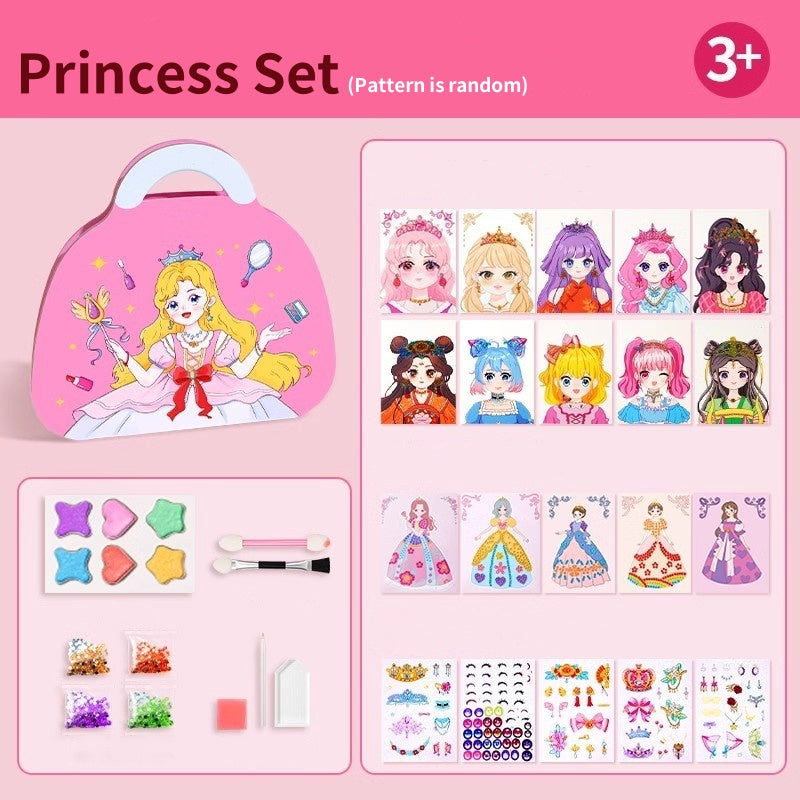 💖 Eksklusivt diamantmaleri og makeup-sæt med prinsessetema💎🎨