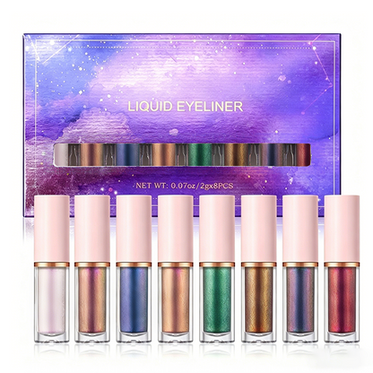 ✨ 8-deles sæt med flydende glimmer-eyelinere