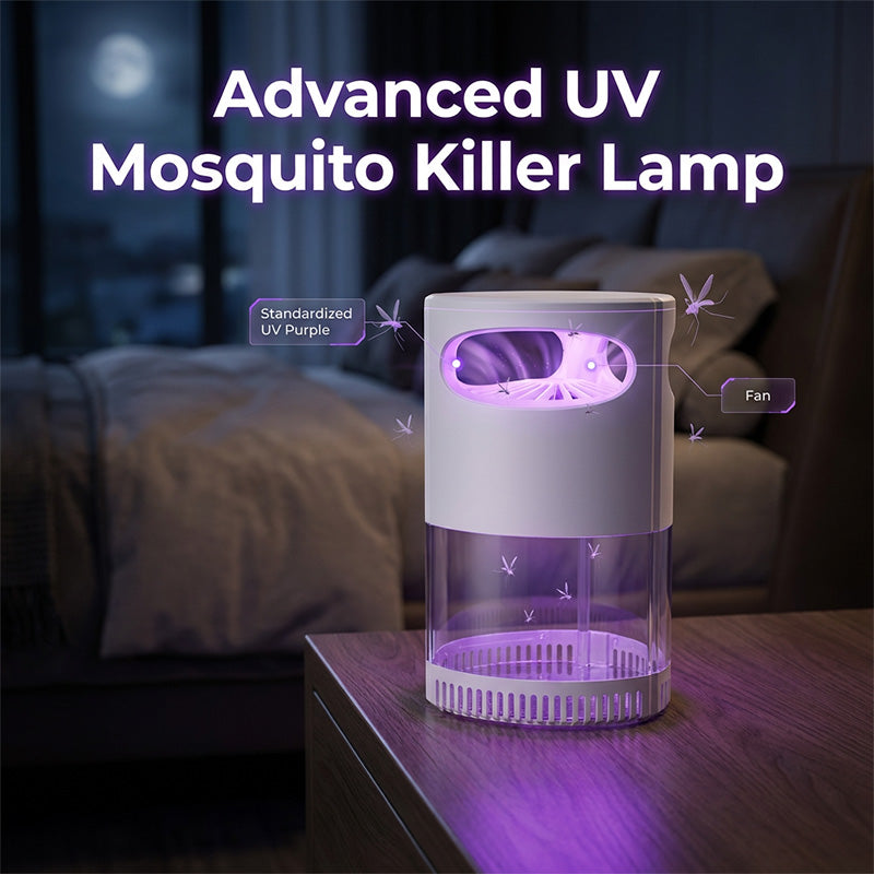 🦟 Lydløs UV-myggefælde / Insektfanger | Støjfri & giftfri | USB-drevet | Perfekt til soveværelset 😴💤