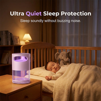 🦟 Lydløs UV-myggefælde / Insektfanger | Støjfri & giftfri | USB-drevet | Perfekt til soveværelset 😴💤