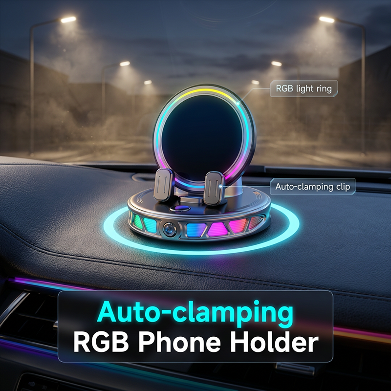 Mobilholder til bilen med RGB-lys