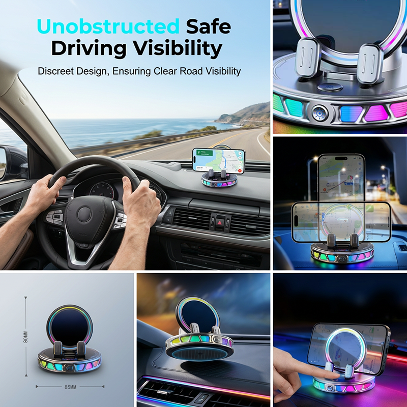Mobilholder til bilen med RGB-lys