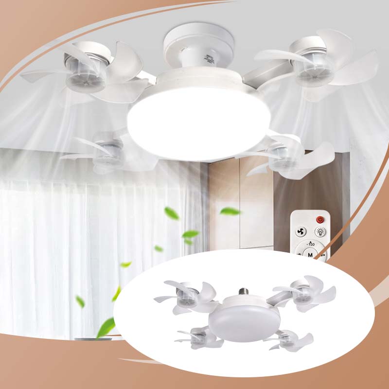 Ny E27 loftventilator med lys – 2-i-1 lydløs LED-ventilatorlampe