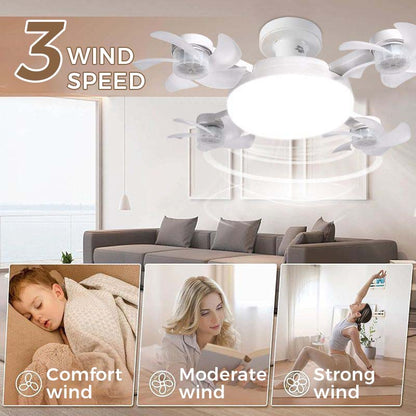 Ny E27 loftventilator med lys – 2-i-1 lydløs LED-ventilatorlampe