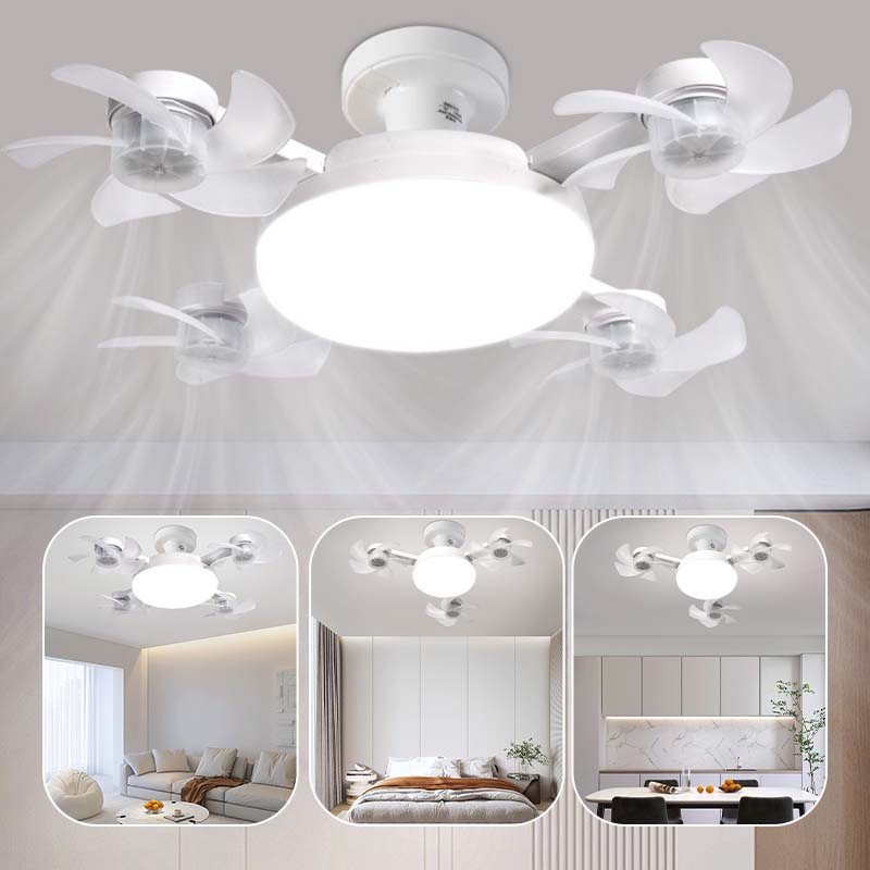 Ny E27 loftventilator med lys – 2-i-1 lydløs LED-ventilatorlampe