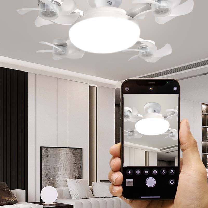 Ny E27 loftventilator med lys – 2-i-1 lydløs LED-ventilatorlampe