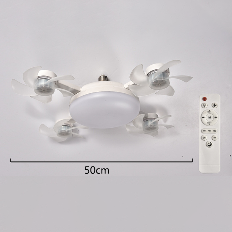 Ny E27 loftventilator med lys – 2-i-1 lydløs LED-ventilatorlampe