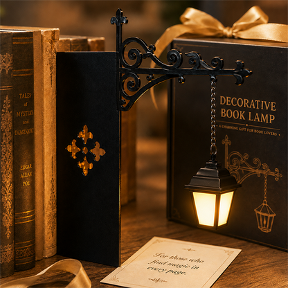 📢📢 50% RABAT LIGE NU! 🔥 Mini retro gadelampe bogstøtte 📚💡 – Unikt design til din bogreol